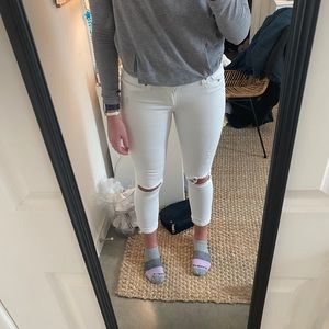 Paige Denim skinny cropped jeans.